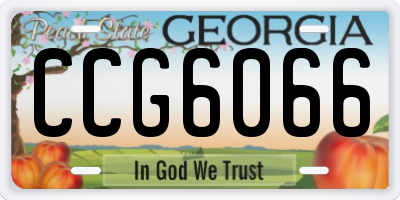 GA license plate CCG6066