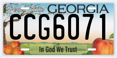 GA license plate CCG6071