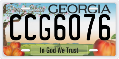 GA license plate CCG6076