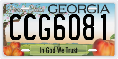 GA license plate CCG6081