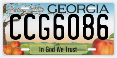 GA license plate CCG6086