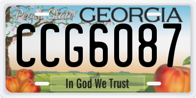 GA license plate CCG6087