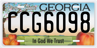 GA license plate CCG6098
