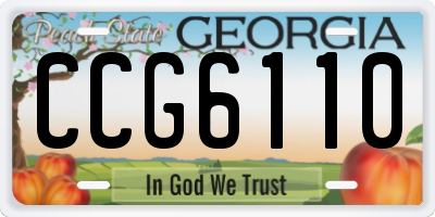 GA license plate CCG6110