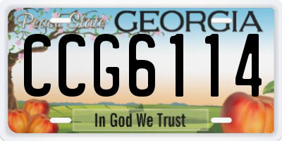 GA license plate CCG6114