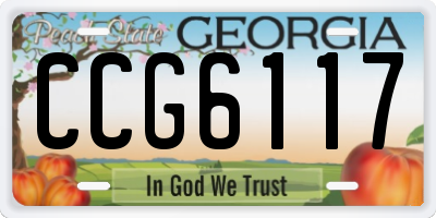 GA license plate CCG6117
