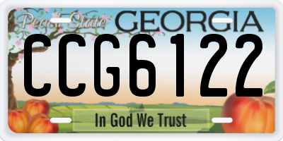 GA license plate CCG6122