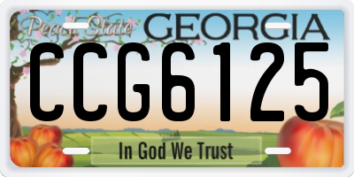 GA license plate CCG6125