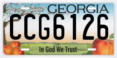 GA license plate CCG6126