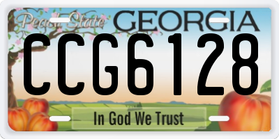 GA license plate CCG6128