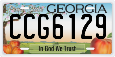 GA license plate CCG6129