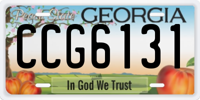 GA license plate CCG6131