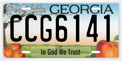 GA license plate CCG6141