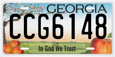 GA license plate CCG6148