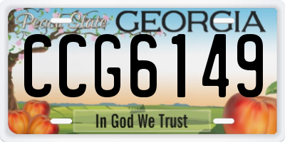 GA license plate CCG6149