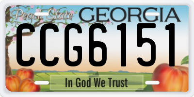 GA license plate CCG6151