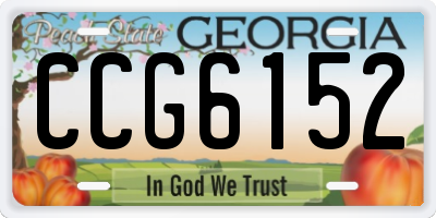 GA license plate CCG6152