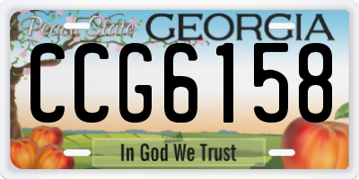 GA license plate CCG6158
