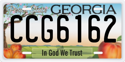 GA license plate CCG6162