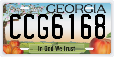 GA license plate CCG6168