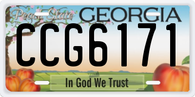 GA license plate CCG6171
