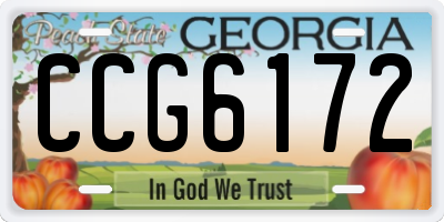 GA license plate CCG6172