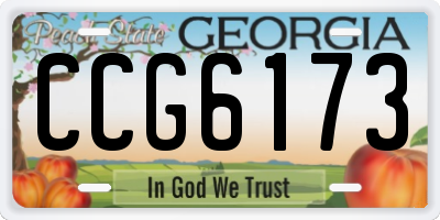GA license plate CCG6173