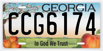 GA license plate CCG6174