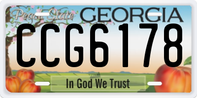GA license plate CCG6178