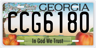 GA license plate CCG6180