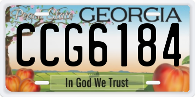 GA license plate CCG6184