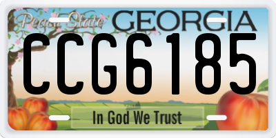 GA license plate CCG6185