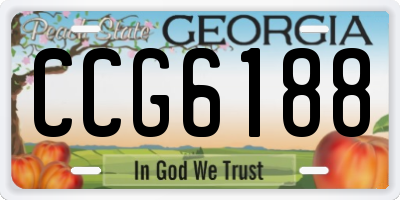 GA license plate CCG6188