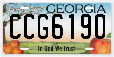 GA license plate CCG6190