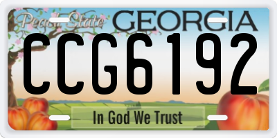 GA license plate CCG6192