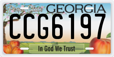 GA license plate CCG6197