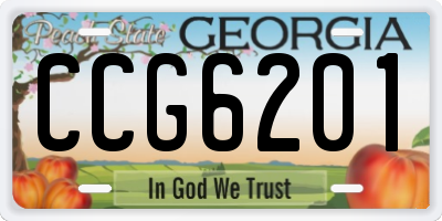 GA license plate CCG6201