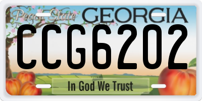 GA license plate CCG6202