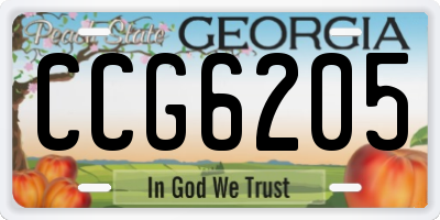 GA license plate CCG6205