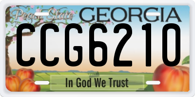GA license plate CCG6210