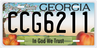 GA license plate CCG6211