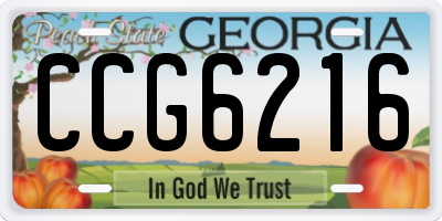 GA license plate CCG6216