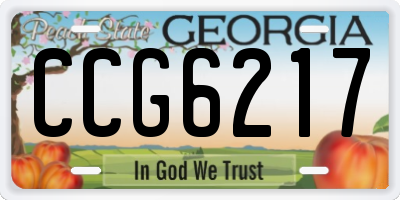 GA license plate CCG6217
