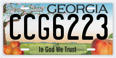 GA license plate CCG6223