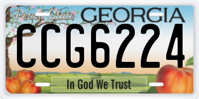 GA license plate CCG6224