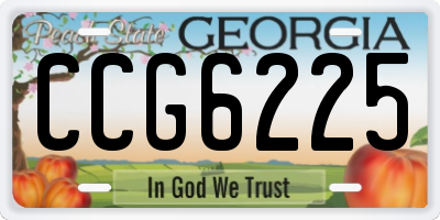 GA license plate CCG6225