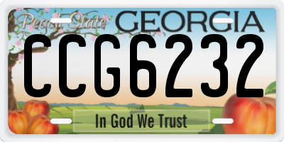 GA license plate CCG6232