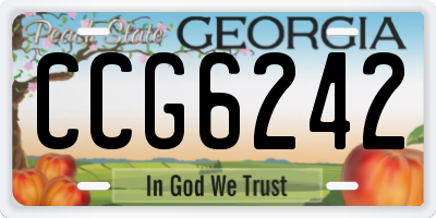 GA license plate CCG6242