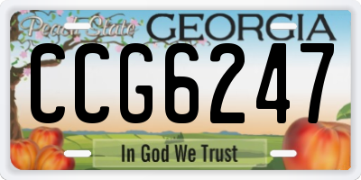 GA license plate CCG6247