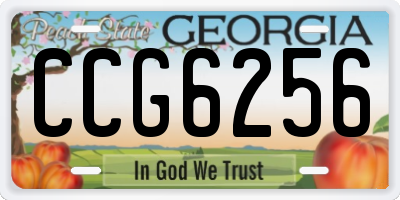 GA license plate CCG6256